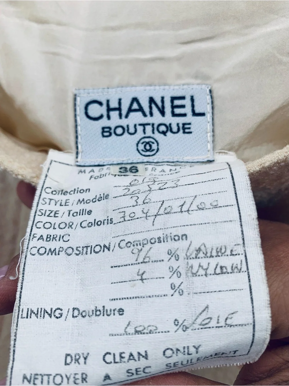 Vintage CHANEL Boutique two piece jacket and skirt